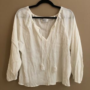 Reformation Cream Blouse